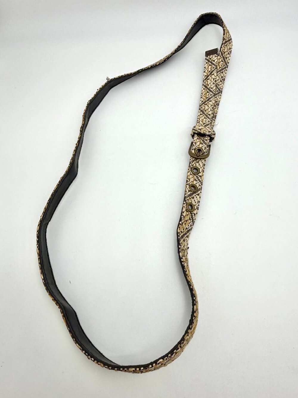 Brown & Cream Tweed Patterned Plus Size Belt - Size 18W